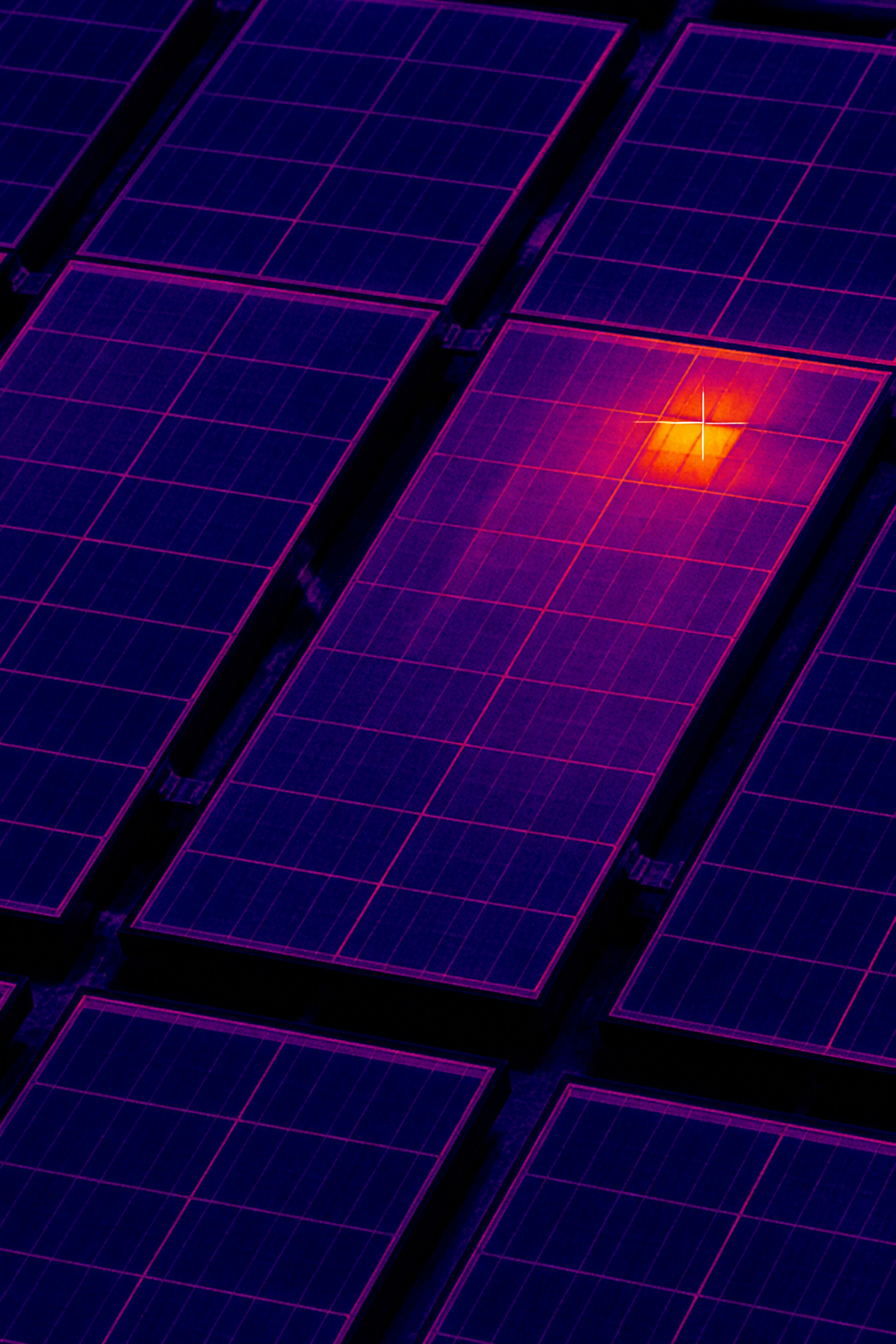 Défaut thermique localisé sur un panneau solaire